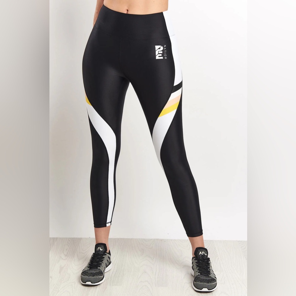PE NATION Free Fly Legging Black White Stripe.‎